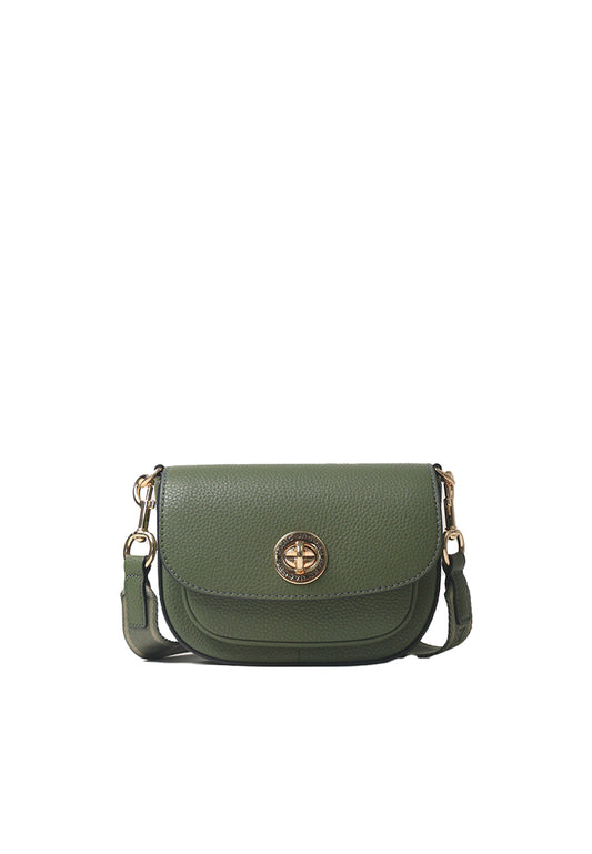 Marc Jacobs Turnlock Logo Mini Crossbody Bag In Bronze Green 4R3HMS002H02