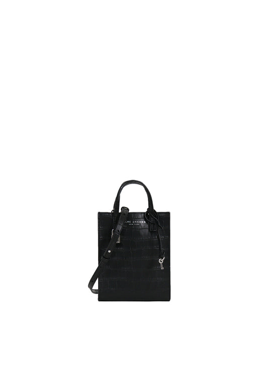 Marc Jacobs Micro Croc The Grind Tote Bag Embossed Leather In Black H017L01RE22