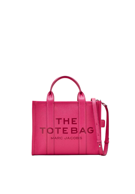 ( PREORDER ) Marc Jacobs The Leather Medium Tote Bag In Rasberry Pink H004L01PF21