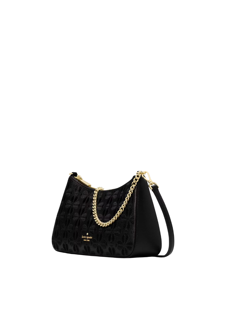 ( PREORDER ) Kate Spade Spade Flower Embroidered Medium Convertible Crossbody Bag In Black KL955