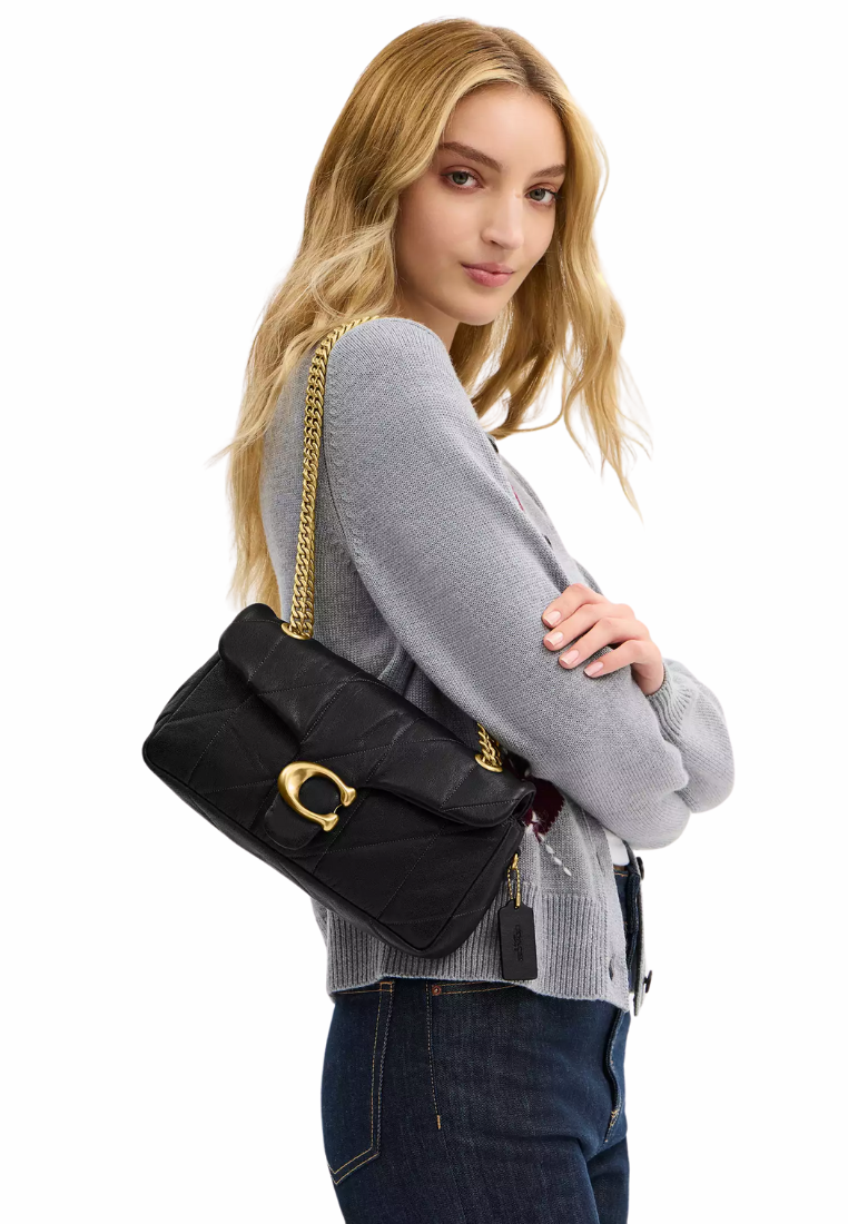 ( PREORDER ) Coach Tabby 26 With Quilting Shoulder Bag In Brass Black CCW83