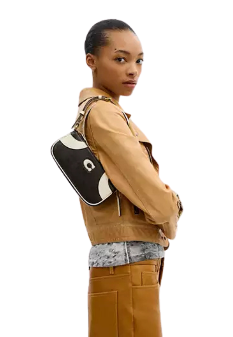 ( PREORDER ) Coach Bowling Small Shoulder Bag In Black & White CFB01