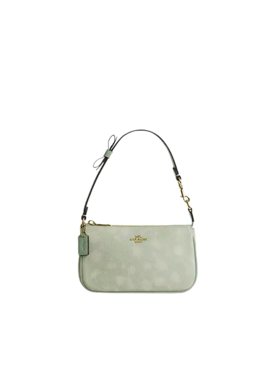 Coach Nolita 19 HandBag With Floral Print And Bow In Pale Green CDW28