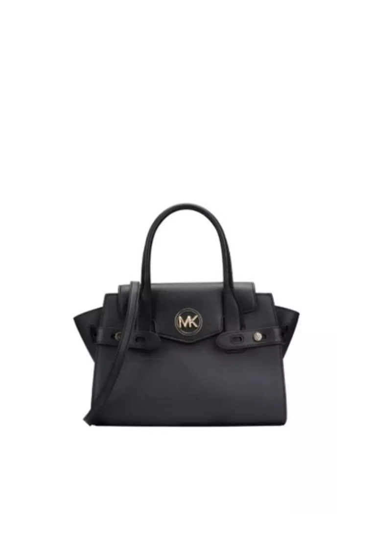 Michael Kors Carmen 35S2GNMS8L Medium Flap Satchel Bag In Black