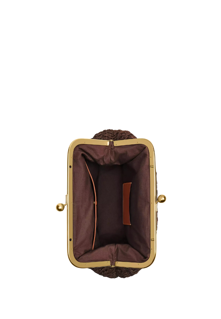 ( PREORDER ) Coach Kisslock Frame 27 Shoulder Bag In Brass Maple CDZ28