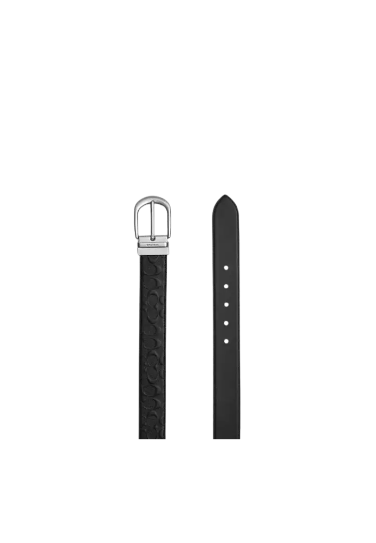 ( PREORDER ) Coach Classic Buckle Cut To Size Reversible Belt In Silver Black CF271
