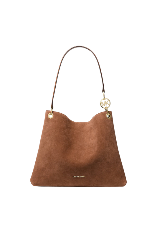 ( PREORDER ) Michael Kors Christina Large Suede Shoulder Bag In Luggage 35R6G8WE6S