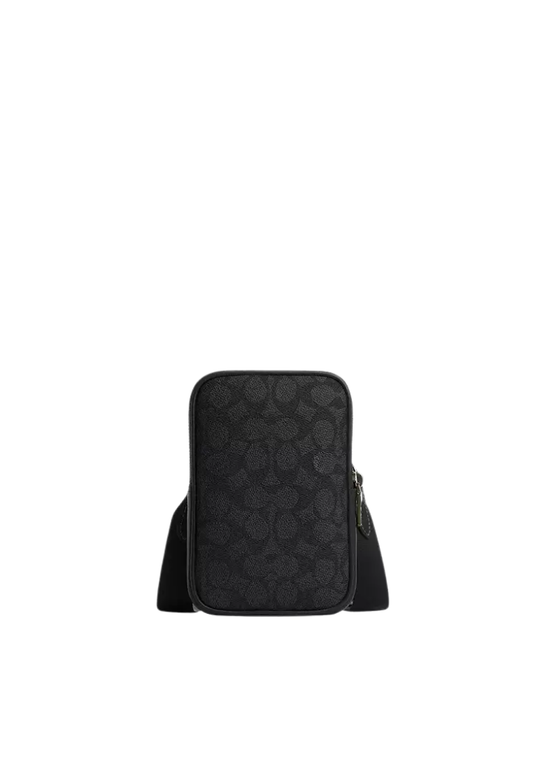 ( PREORDER ) Coach Aden In Signature Canvas Crossbody Bag In Gunmetal Charcoal Black CW364