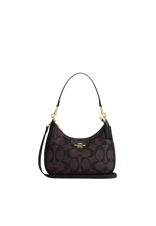 ( PREORDER ) Coach Teri Hobo Shoulder Bag In Gold Walnut Tan CAA69