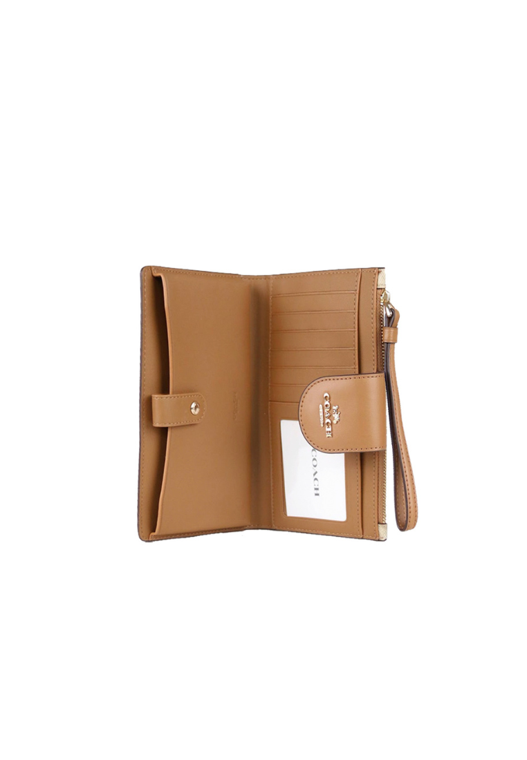 Coach Signature Tech C2874 Phone Wallet In Light Khaki