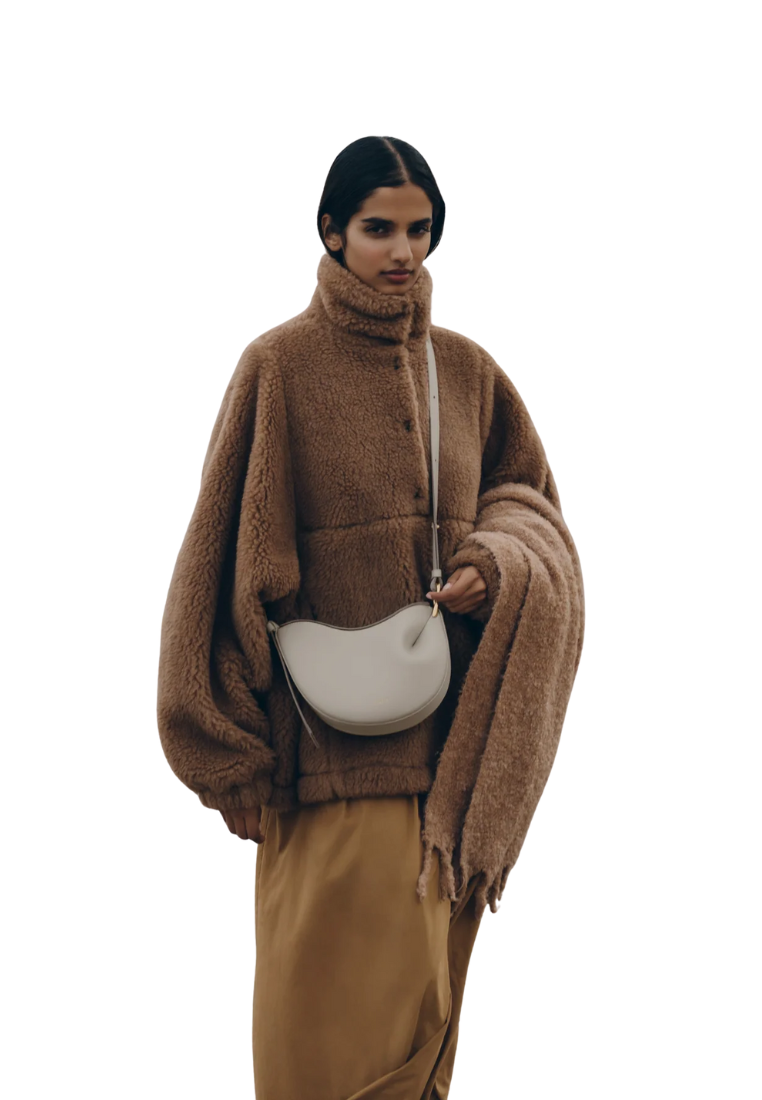 ( PREORDER ) Polene Tonca Crossbody Bag In Textured Chalk