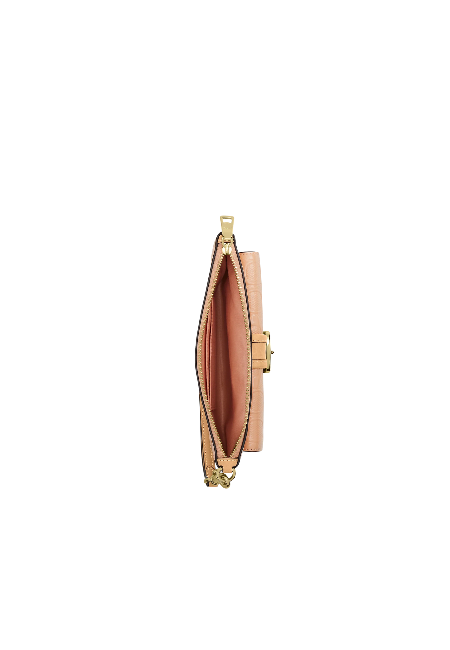 Coach Ashton Wristlet Signature Patent Leather In Faded Blush CEN12
