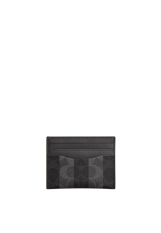 ( PREORDER ) Coach Slim Id In Signature Canvas With Stripes Card Case In Grey CEB97