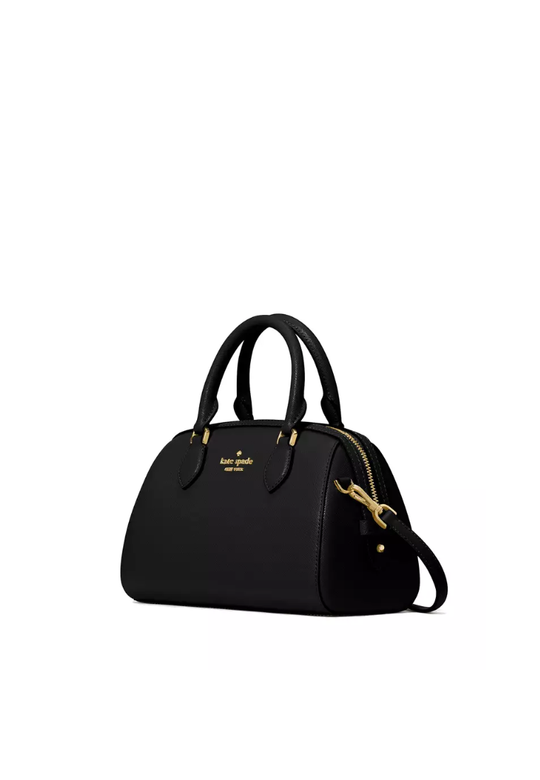 Kate Spade Madison Saffiano Leather Duffle Crossbody Bag In Black KF493