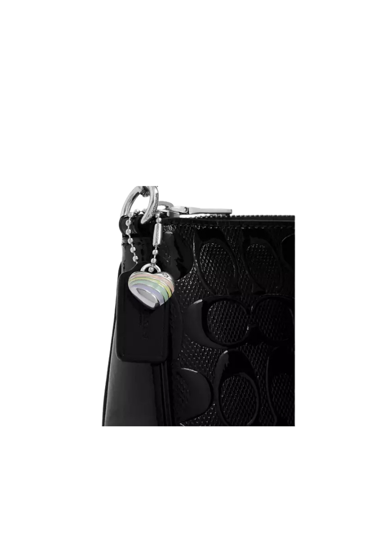 Coach Nolita 19 HandBag In Signature Leather With Heart Charm In Black CDY97