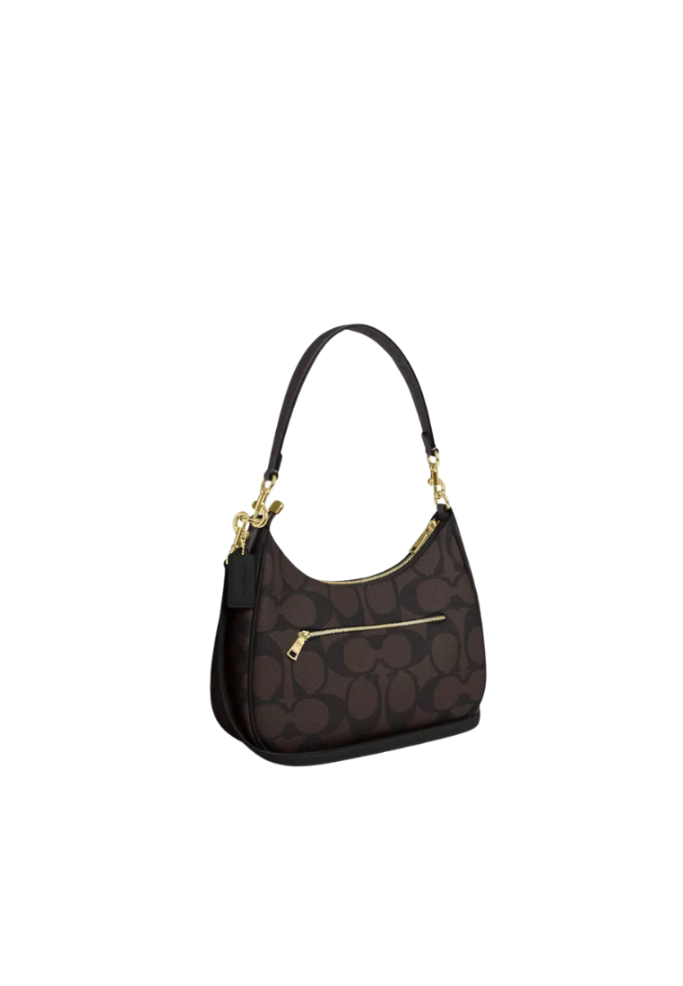 ( PREORDER ) Coach Teri Hobo Shoulder Bag In Gold Walnut Tan CAA69