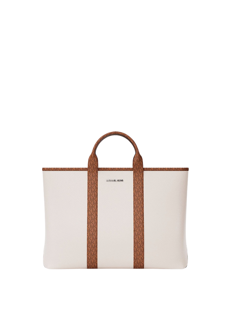 ( PREORDER ) Michael Kors Cooper Medium Signature Logo Tote Bag In Light Cream 37S6LCOT7L