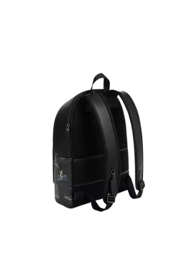 ( PREORDER ) Coach West In Signature Canvas With Surf Print Backpack In Gunmetal Charcoal Multi CBI31