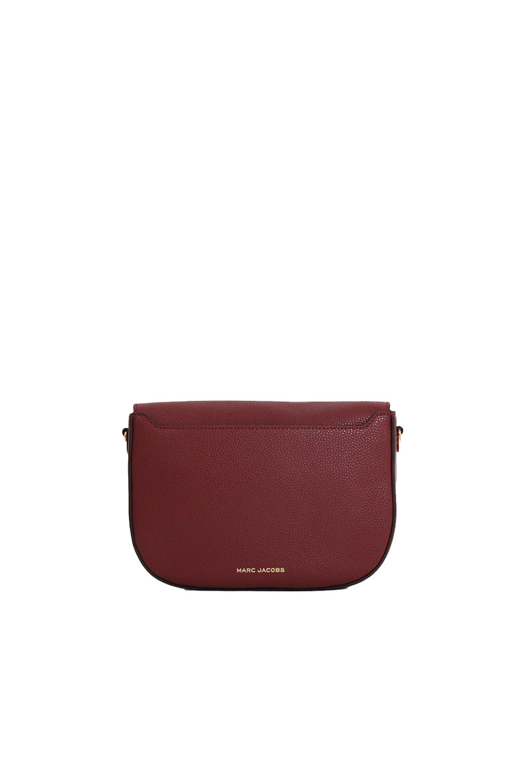 Marc Jacobs The Turn Lock Logo Saddle Crossbody bag In Pomegranate 4F3 ...