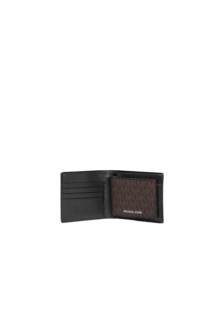 Michael Kors Cooper Billfold 36U9LCRF6B Wallet With Passcase In Brown Black