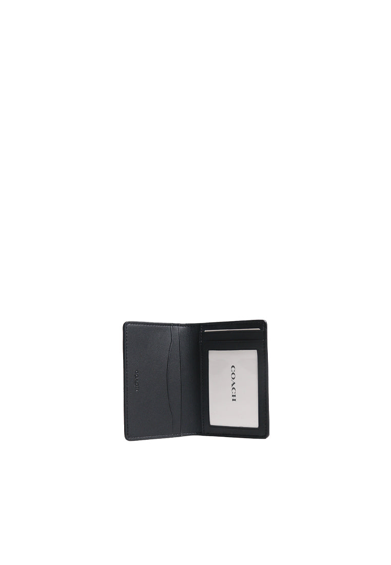 Coach ID Card Case In Signature Canvas In Tan Black CW367