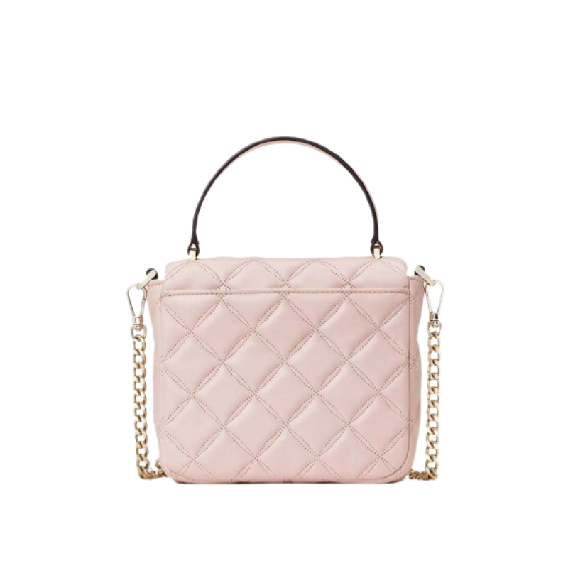 Kate Spade Natalia Quilted Leather Square K8162 Crossbody in Rose Smoke