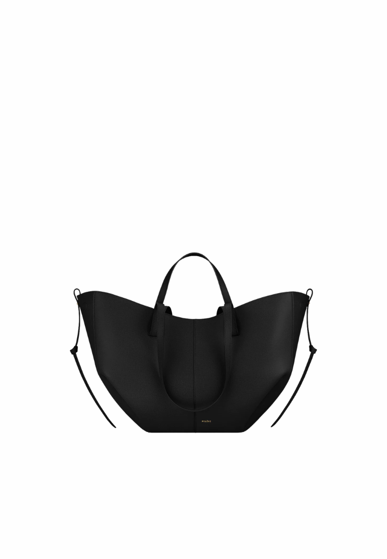 ( PREORDER ) Polene Cyme Tote Bag In Textured Black