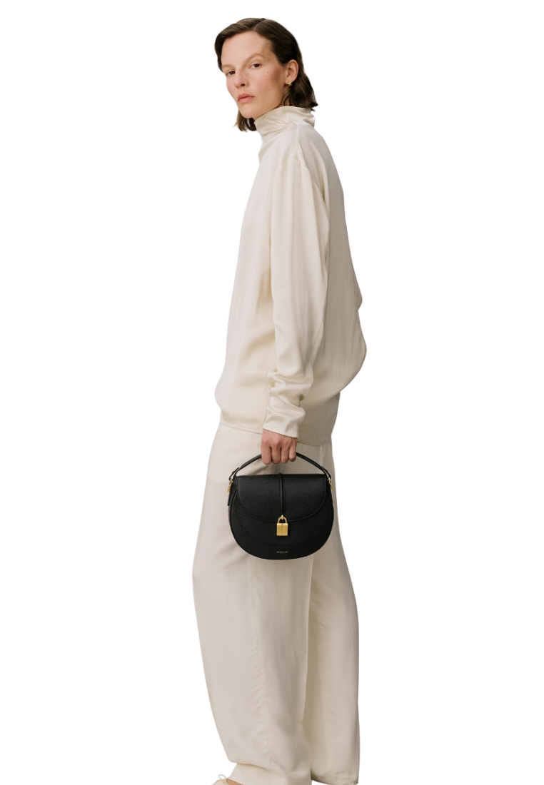 ( PREORDER ) Demellier The Siena Saddle Bag In Light Taupe DE003