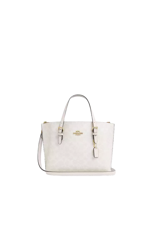 Coach Mollie 25 Tote Bag in Signature Canvas In White Chalk CV965