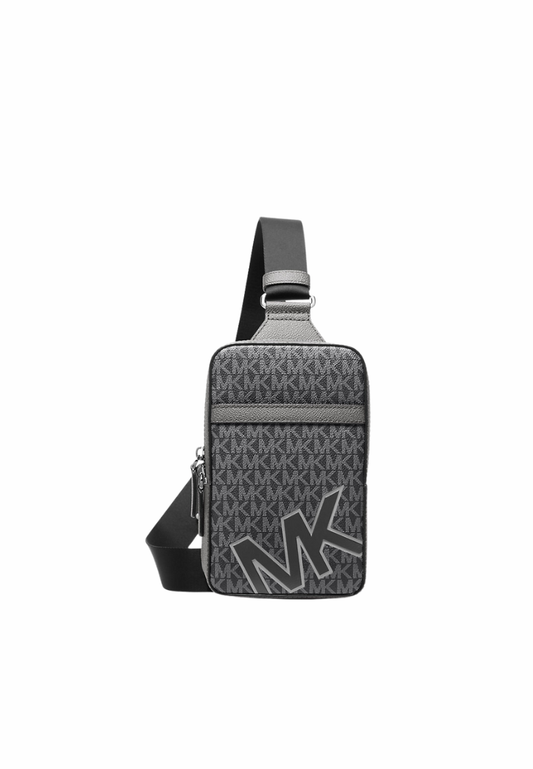 Michael Kors Cooper Medium Signature Logo Sling Bag In Gunmetal Bronze Industriel 37F5LCOC2O