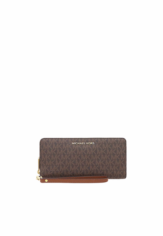 Michael Kors Jet Set Travel Continental Large Wallet 35F8GTVT3B In Brown Acorn