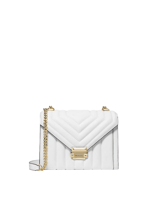 Michael Kors Whitney Medium Quilted Leather Convertible Shoulder Bag In Optic White 35R4GWHL6U