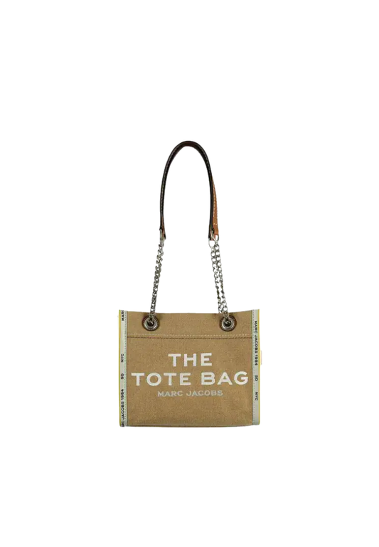 Marc Jacobs The Denim Chain Small Tote Bag In Beige 2F4HTT029H05