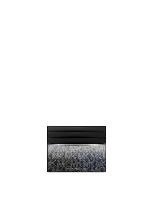 Michael Kors Cooper Ombre Signature Logo Card Case In Black Multi 36R6LCOD2O