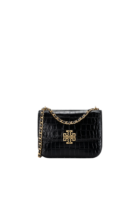 Tory Burch Britten Embossed Adjustable Shoulder Bag In Black 141029