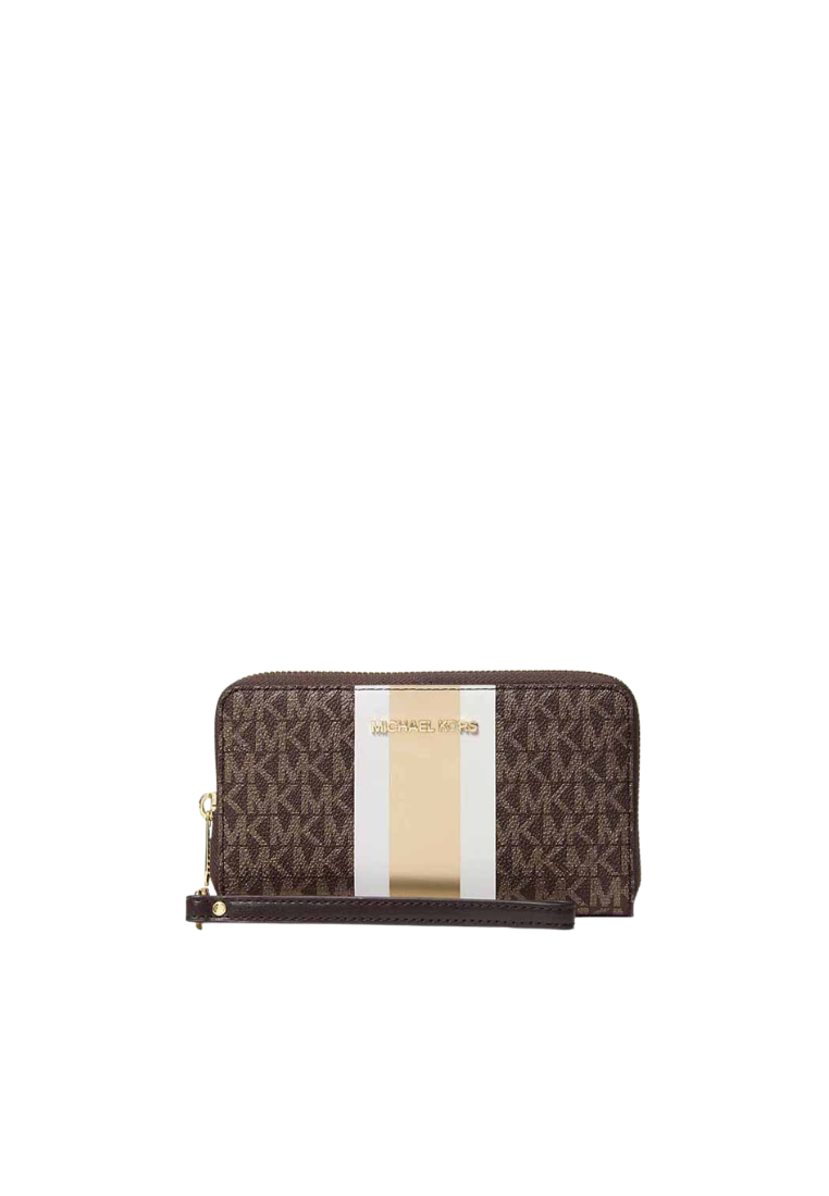 Michael Kors Jet Set Metallic Stripe Smartphone Wallet In Brown 35F5GTVE3K
