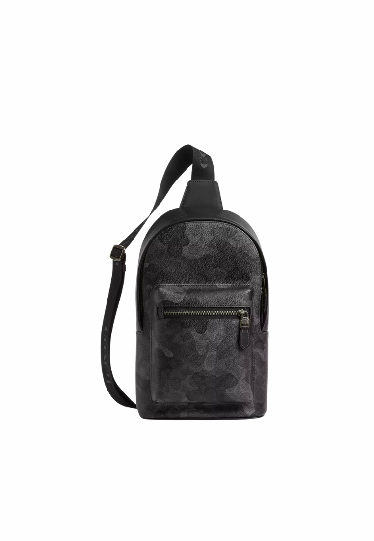 Coach West Pack Crossbody Bag Signature Camo Print In Grey Multi CW312