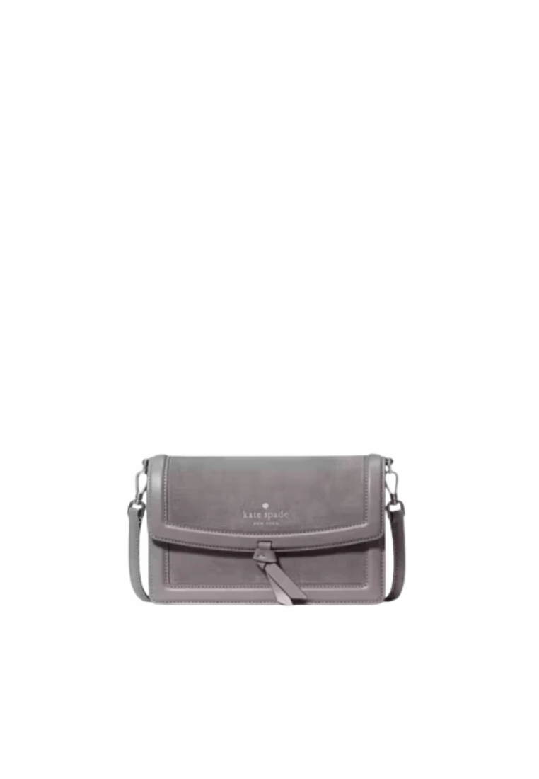 Kate Spade Knott Suede Mini Flap Crossbody Bag In Hare Grey KN307