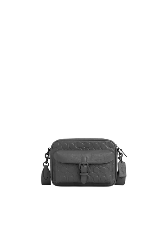 Coach Warner Crossbody Bag Signature Leather In Charcoal Caj83