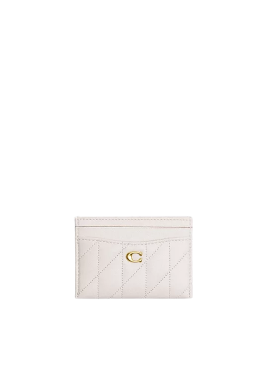 ( PREORDER ) Coach Essential With Pillow Quilting Card Case In Chalk CM434