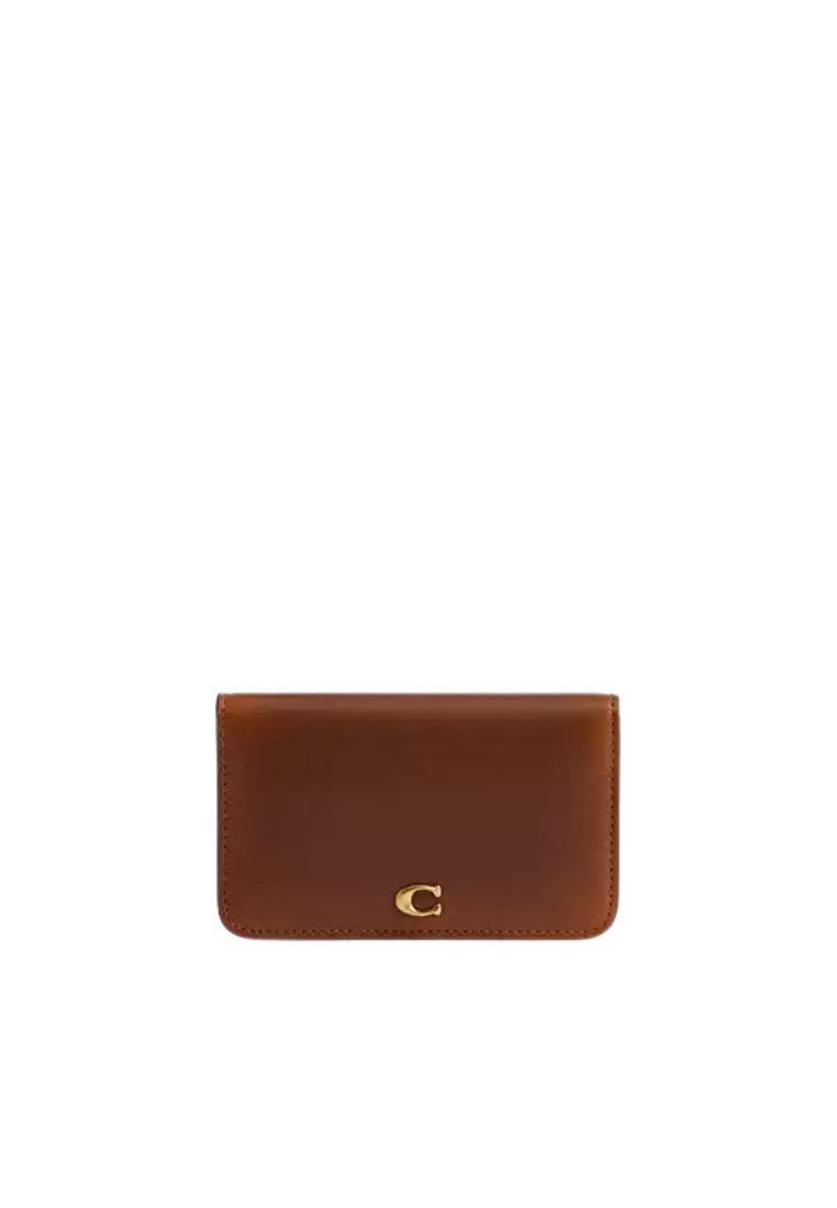 ( PREORDER ) Coach Essential Slim Loved Leather Card Case In Brass Brown CER28