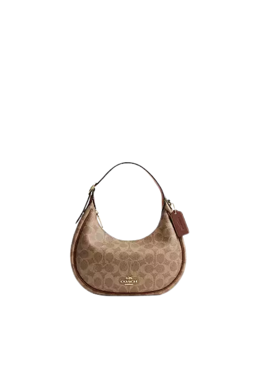 Coach Emily Shoulder Bag In Signature Canvas In Tan Brown CDX17