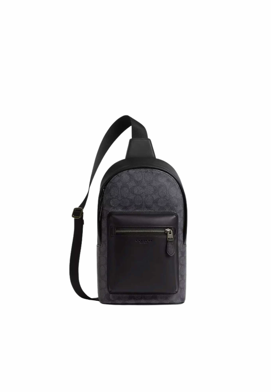 Coach West Pack Crossbody Bag In Charcoal Black CV924