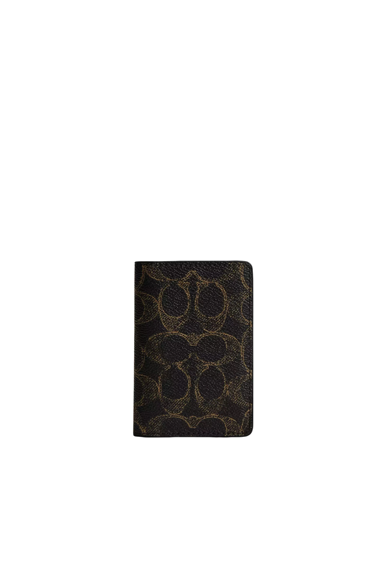 Coach Id Card Wallet In Loved Signature Canvas In Brown CEB86