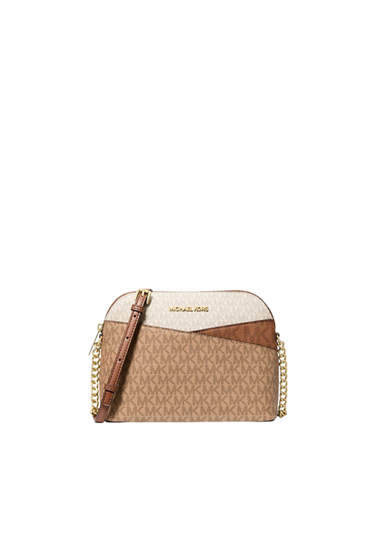 Michael Kors Jet Set Travel Medium Dome Color-Block Crossbody Bag In Camel Multi 35S5GTVC6B