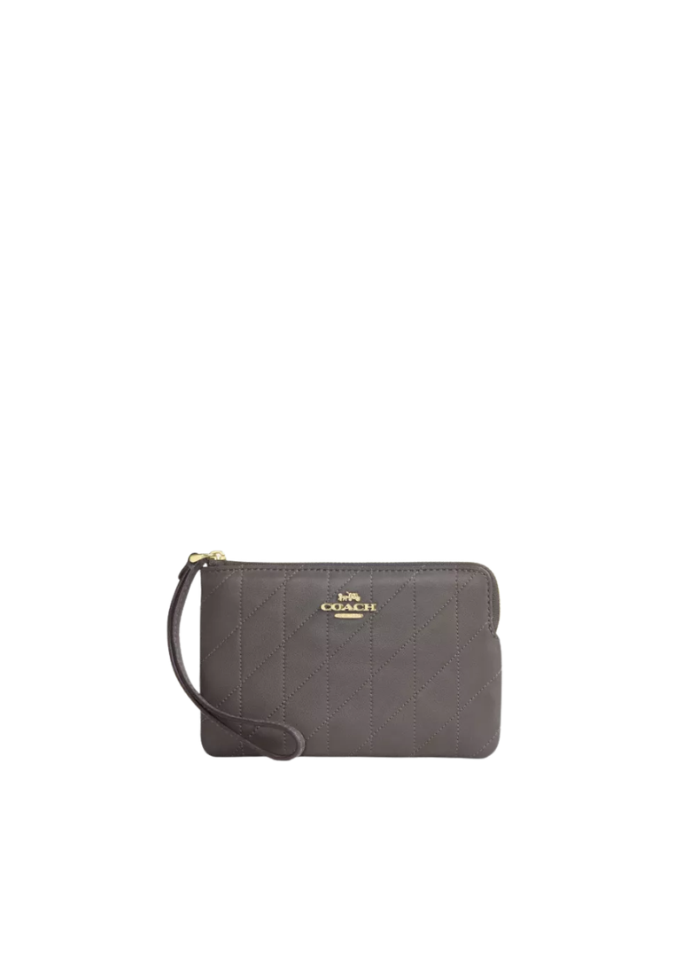 Coach Corner Zip Wristlet In Slate CEL99