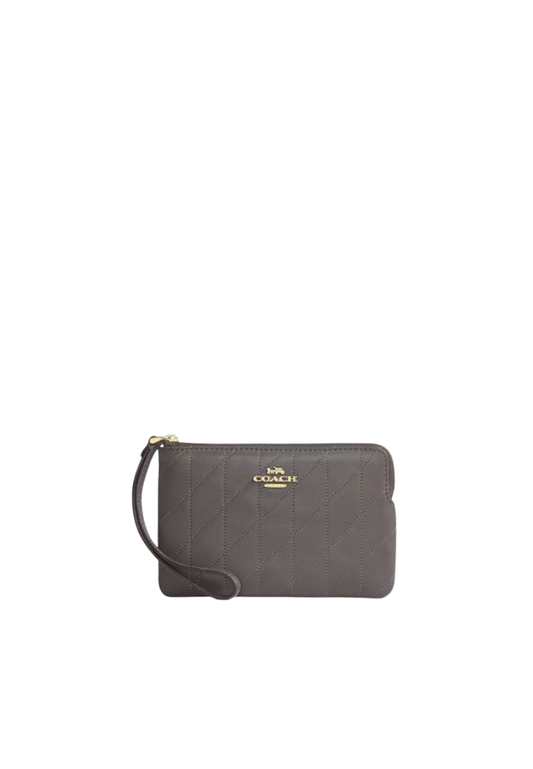 Coach Corner Zip Wristlet In Slate CEL99