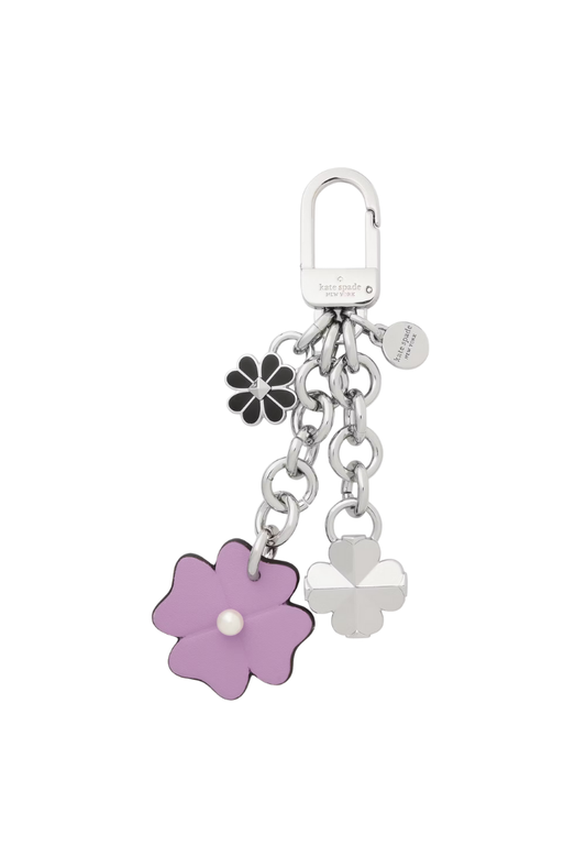 ( PREORDER ) Kate Spade Flower Dangle Bag Charm In Wisteria KM718