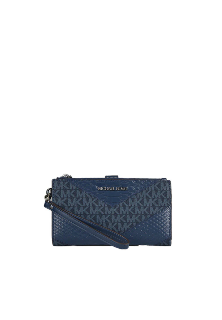 Michael Kors Jet Set Travel Large Wristlet Double Zip In Navy Multi 35R4STVW3B