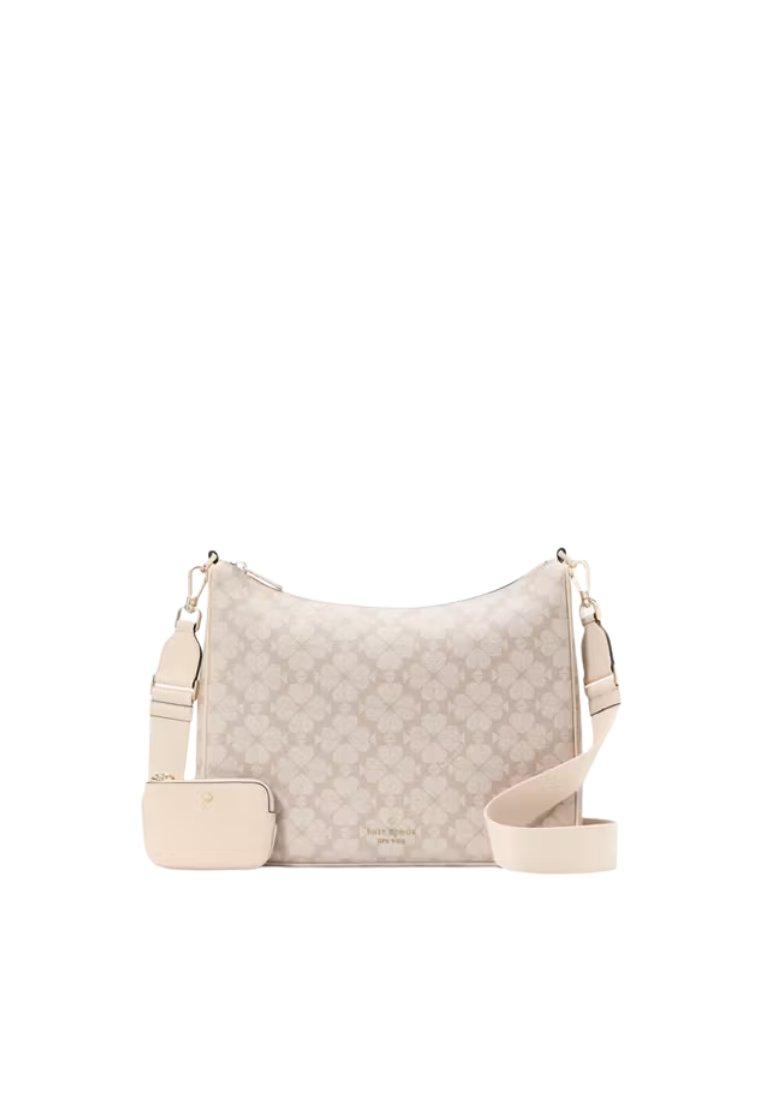 Kate Spade Signature Spade Flower Crossbody Bag Large In Dark Beige KK148